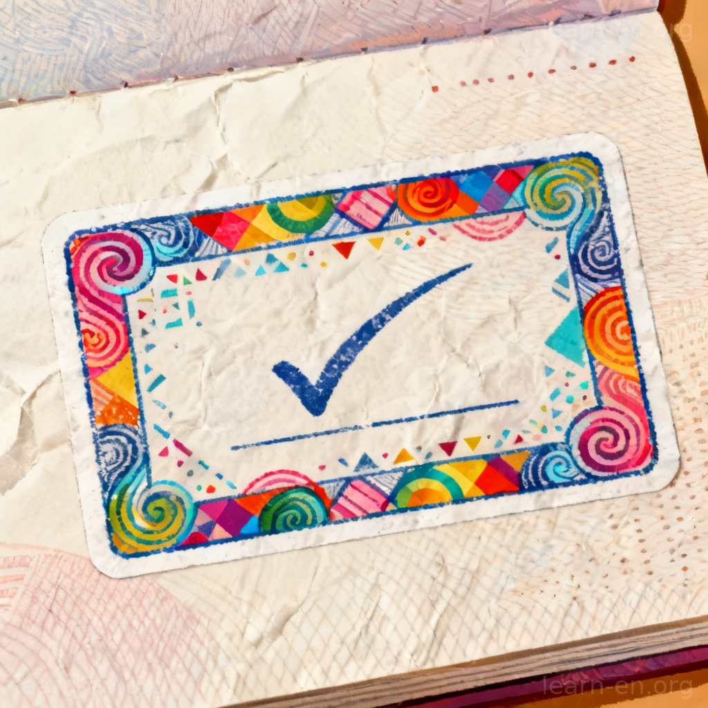 Visa 签证图解：护照上的彩色签证印章，象征国际旅行许可