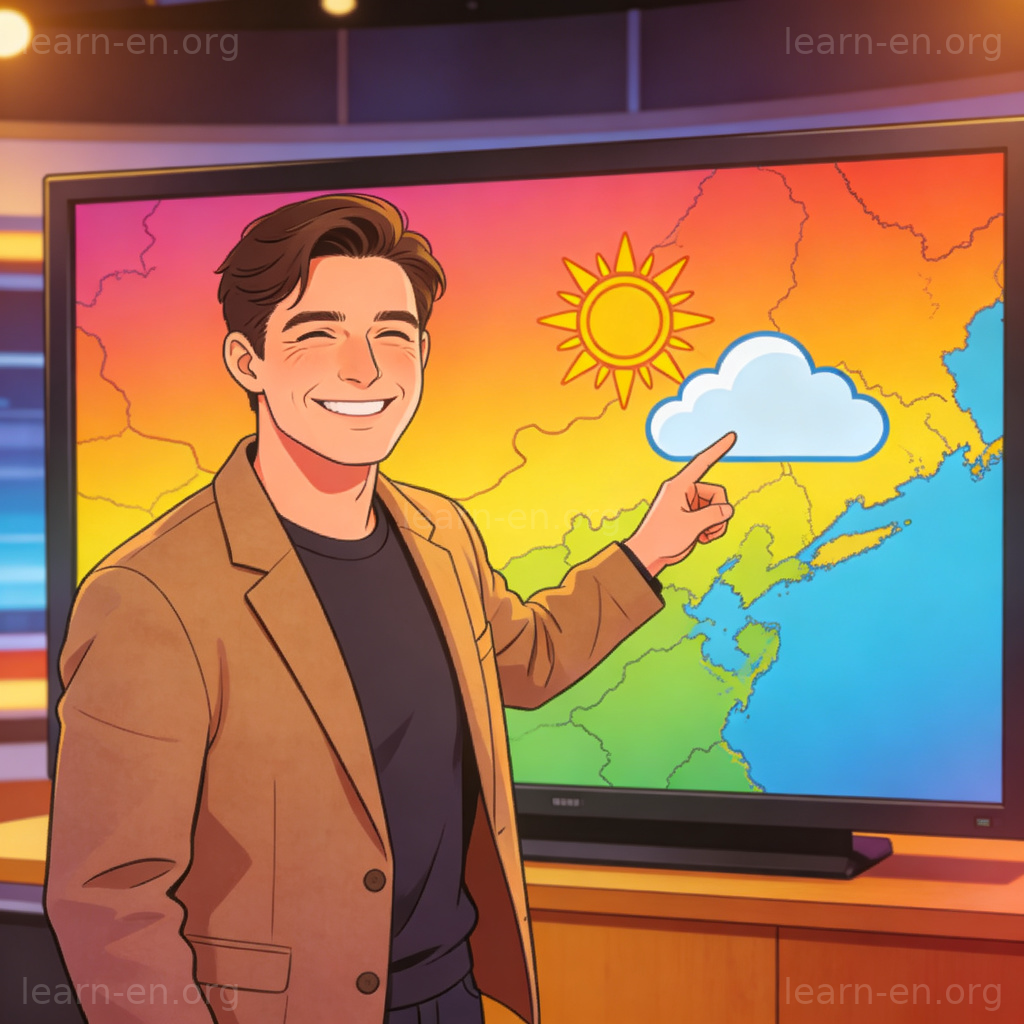Weather Forecast 天气预报图解：主持人讲解天气地图