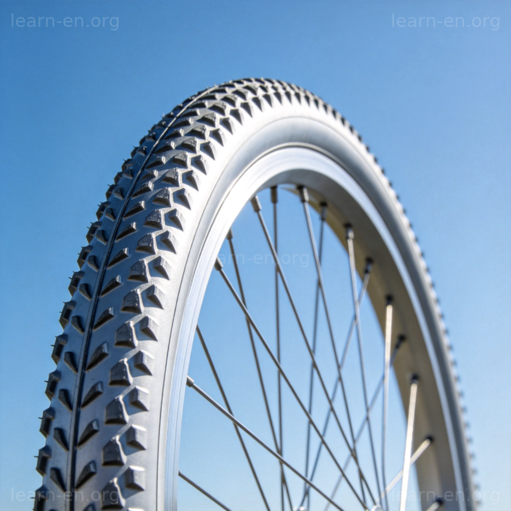 wheel 含义图解：自行车车轮特写，展示圆形转动部件
