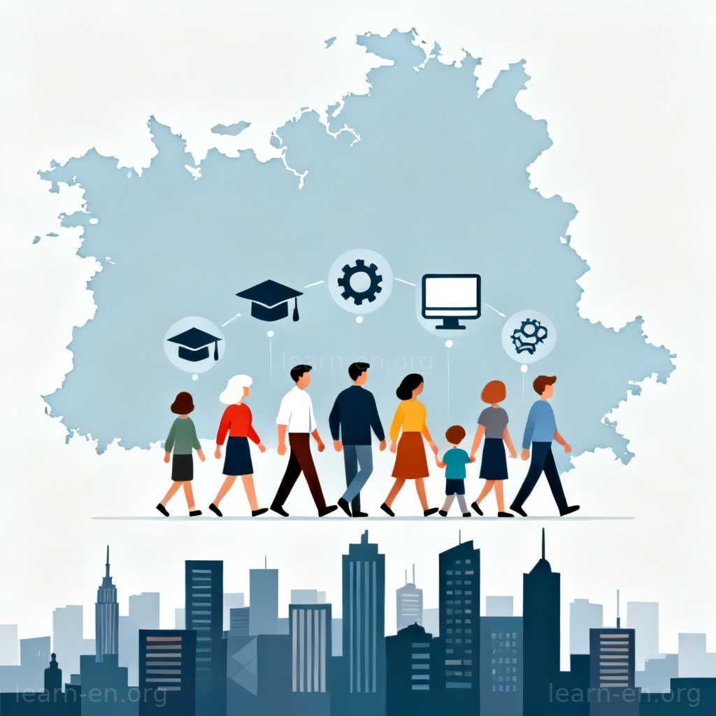 workforce 劳动力概念图解：代表国家工作大军的多样化人群走向城市